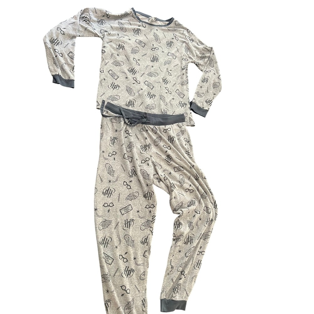 Harry Potter Wizarding World Pajama Set Womens Medium Gray Long Sleeve Joggers